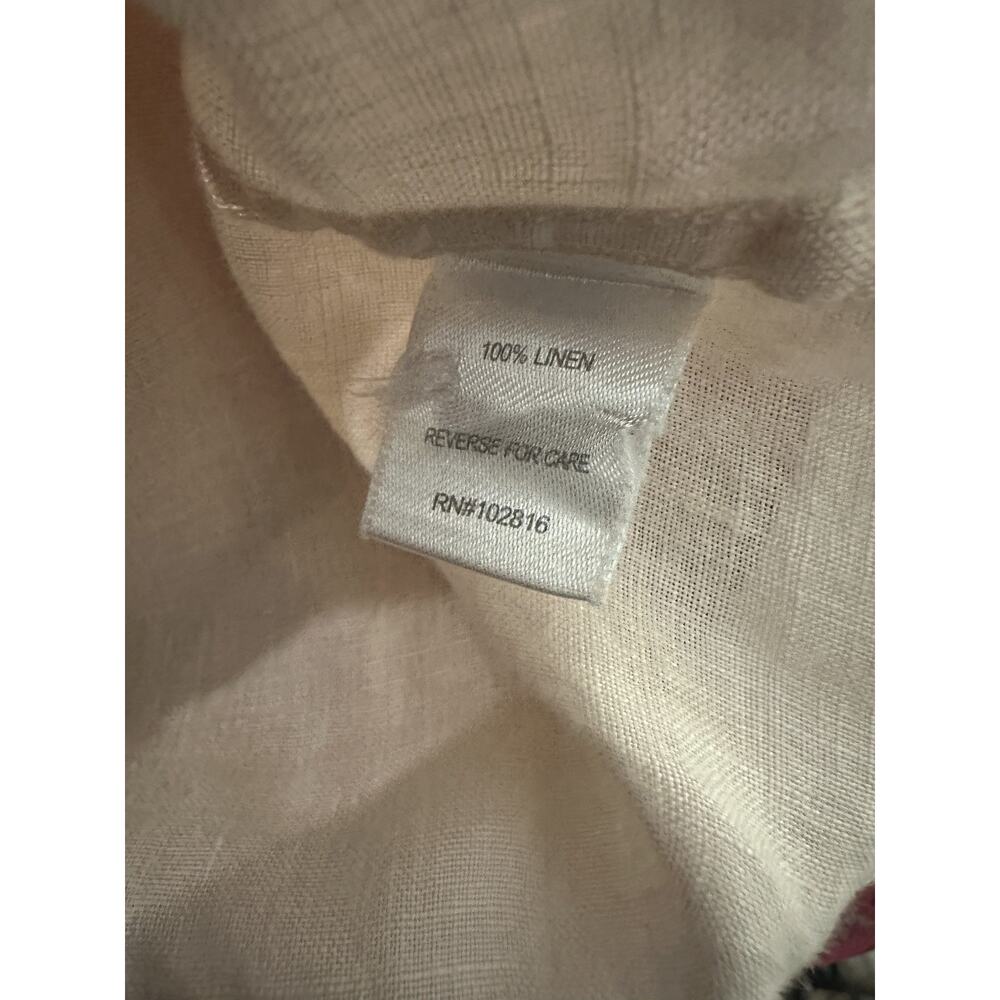 Garnet Hill Linen Button Up Pocket Shirt Light Pink Sheer Long Sleeve Size 12 - Picture 14 of 16